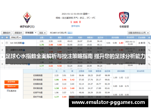 足球心水指数全面解析与投注策略指南 提升您的足球分析能力 足球心水指数全面解析与投注策略指南 提升您的足球分析能力